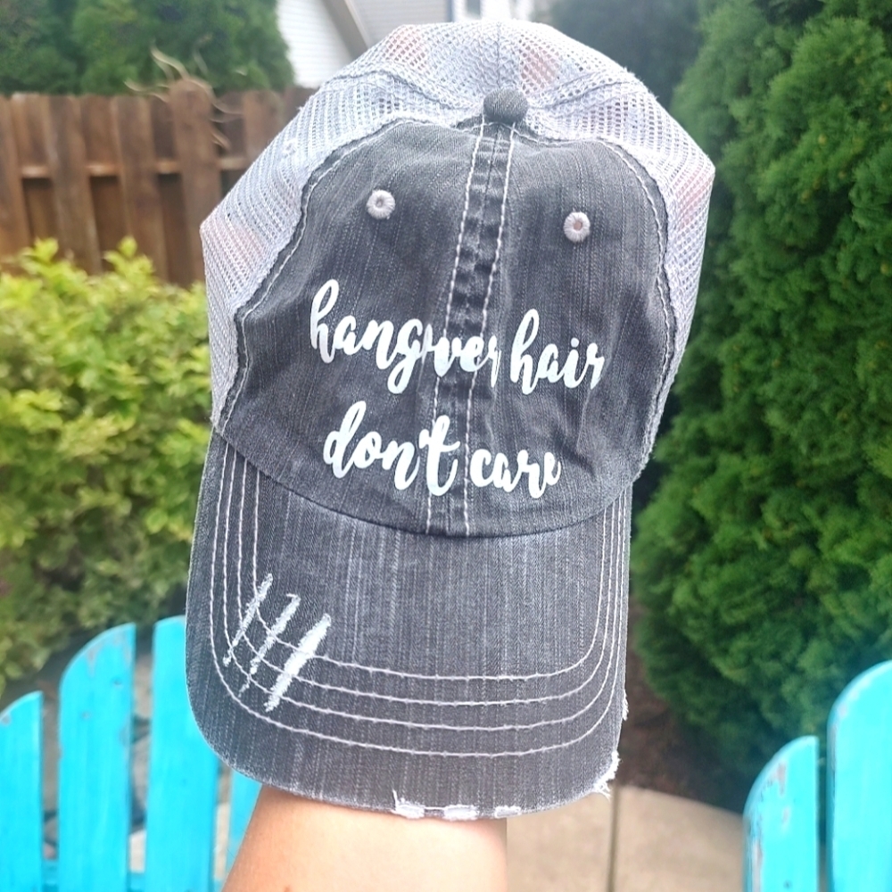 💥 3/$20 Hangover Hair Don't Care Trucker Hat!